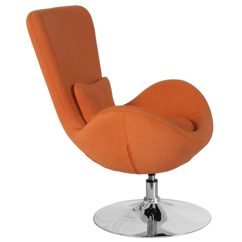 Egg Series Orange Fabric Side Reception Chair