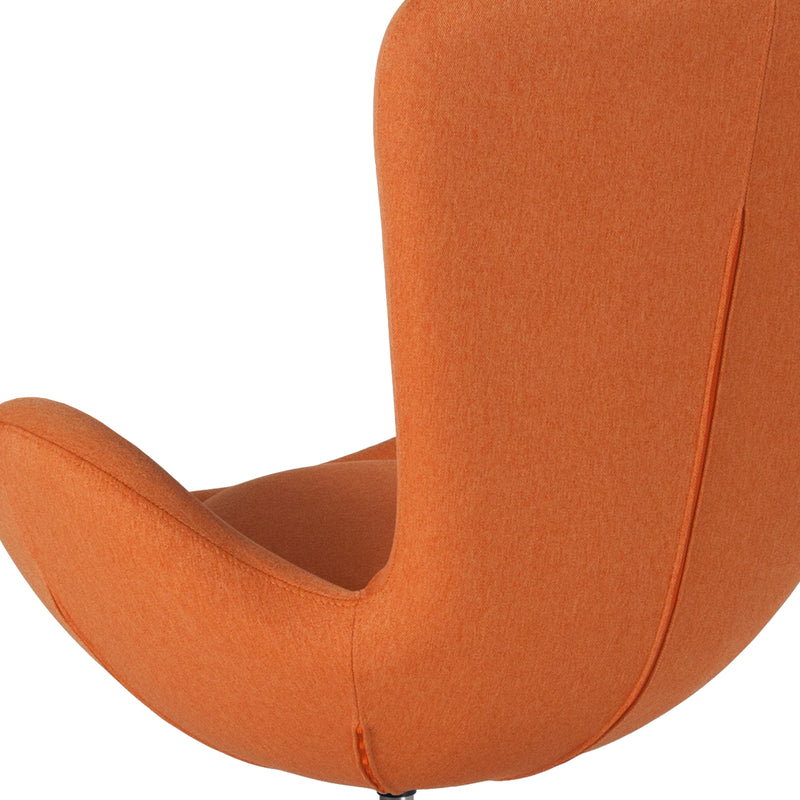 Egg Series Orange Fabric Side Reception Chair