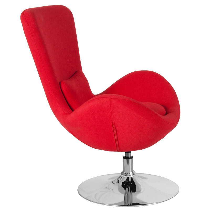 Egg Series Red Fabric Side Reception Chair