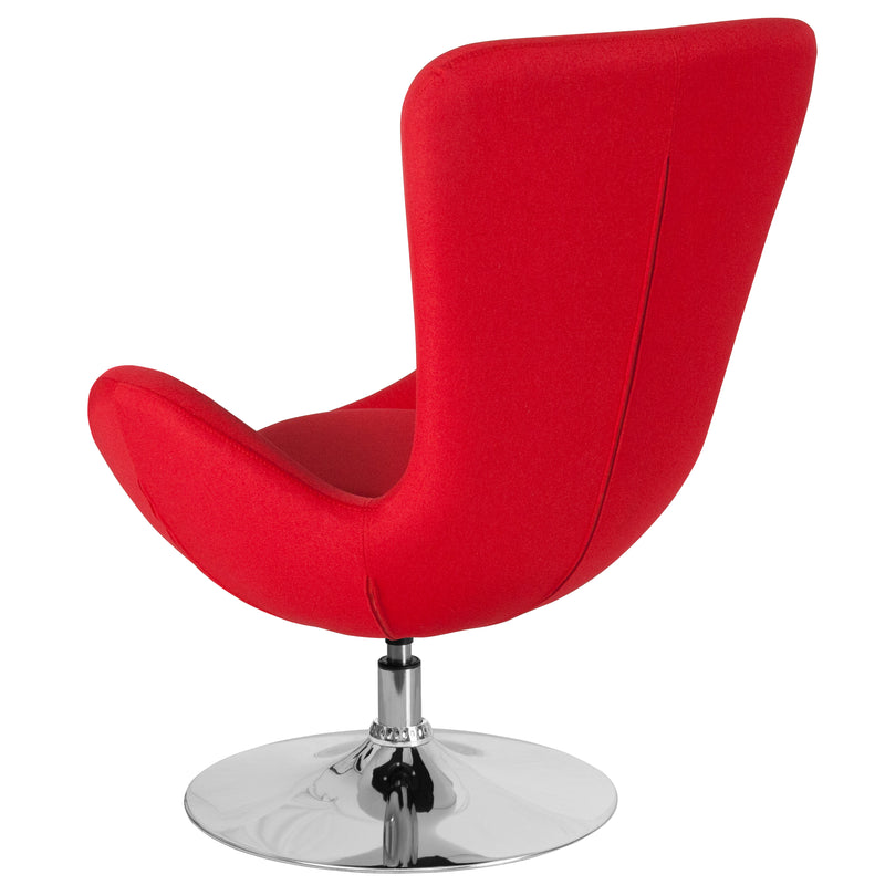 Egg Series Red Fabric Side Reception Chair