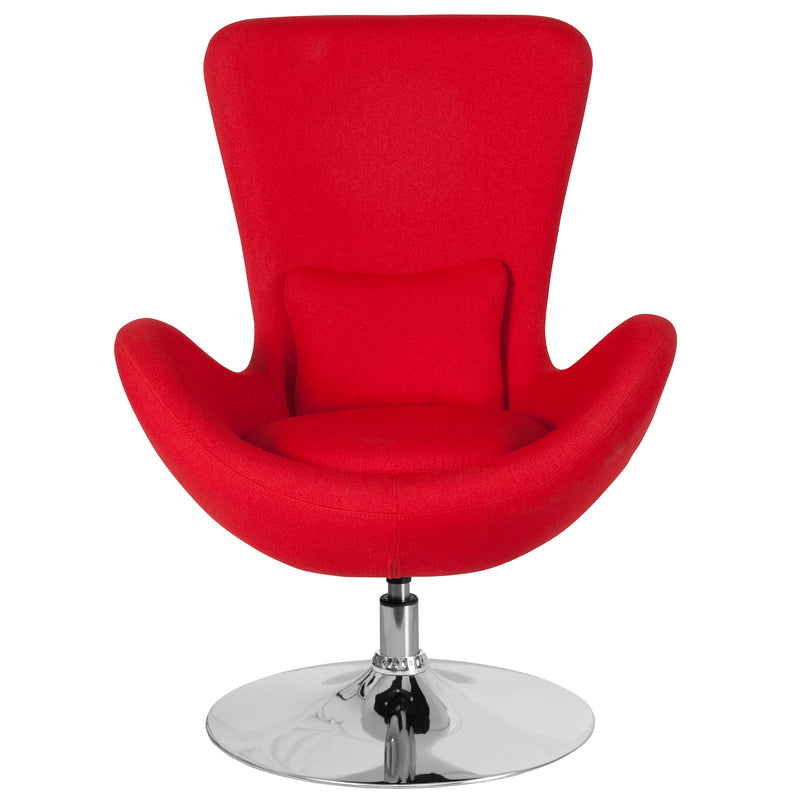 Egg Series Red Fabric Side Reception Chair