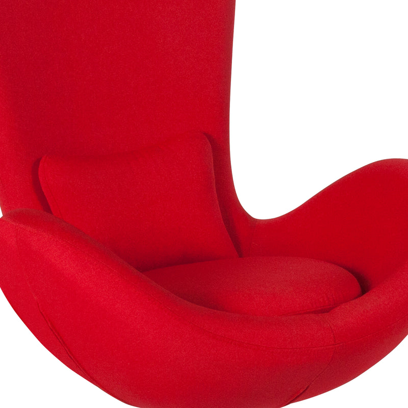 Egg Series Red Fabric Side Reception Chair