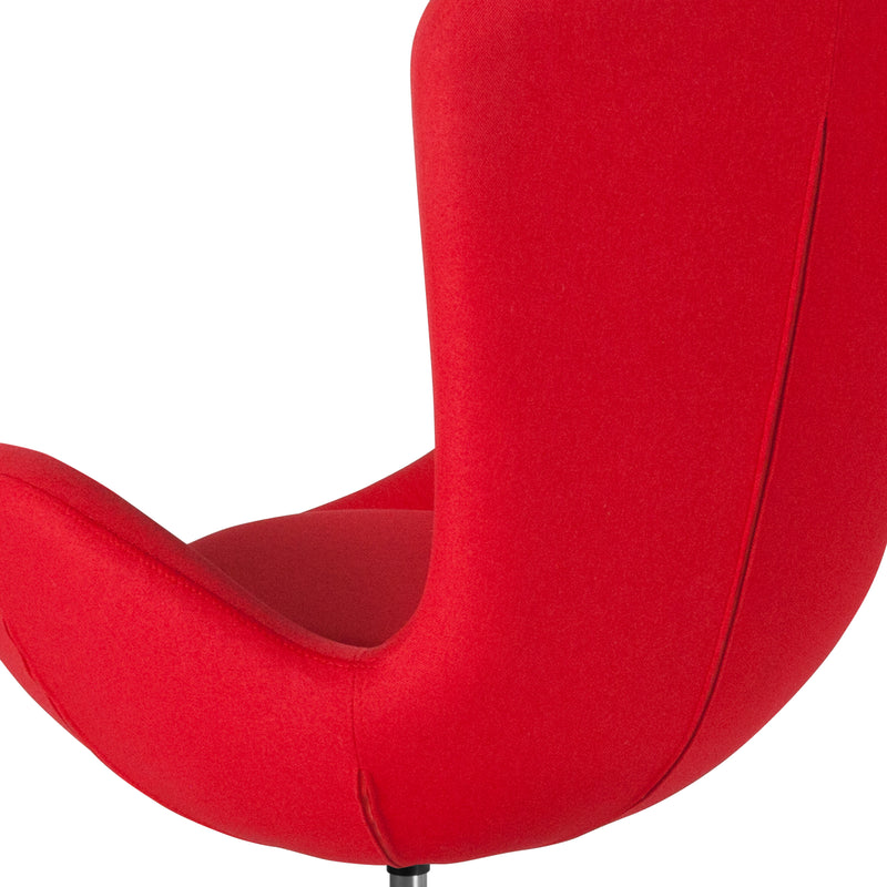 Egg Series Red Fabric Side Reception Chair