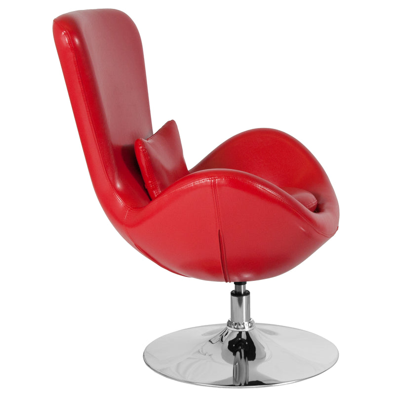 Egg Series Red LeatherSoft Side Reception Chair