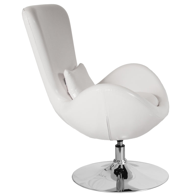 Egg Series White LeatherSoft Side Reception Chair