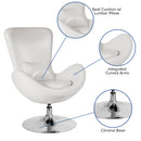 Egg Series White LeatherSoft Side Reception Chair