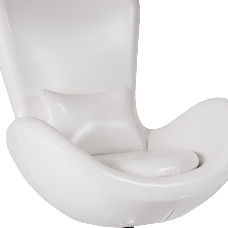 Egg Series White LeatherSoft Side Reception Chair