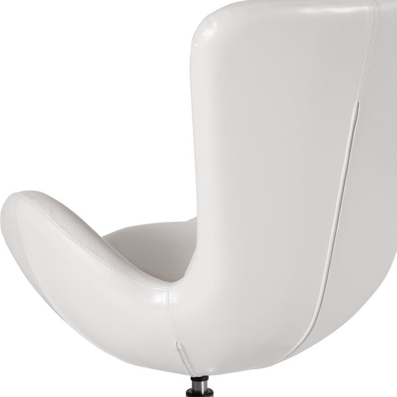 Egg Series White LeatherSoft Side Reception Chair