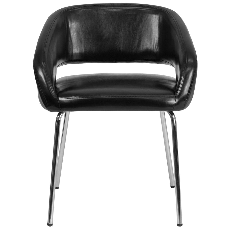 Fusion Series Contemporary Black LeatherSoft Side Reception Chair