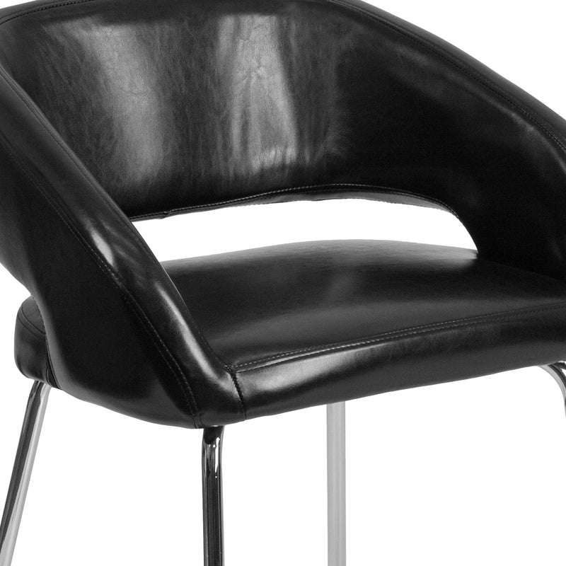 Fusion Series Contemporary Black LeatherSoft Side Reception Chair