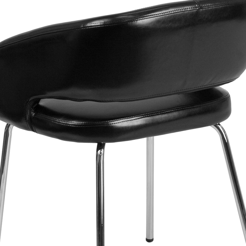 Fusion Series Contemporary Black LeatherSoft Side Reception Chair