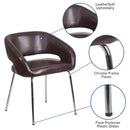 Fusion Series Contemporary Brown LeatherSoft Side Reception Chair