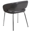 Fusion Series Contemporary Gray LeatherSoft Side Reception Chair