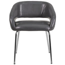 Fusion Series Contemporary Gray LeatherSoft Side Reception Chair