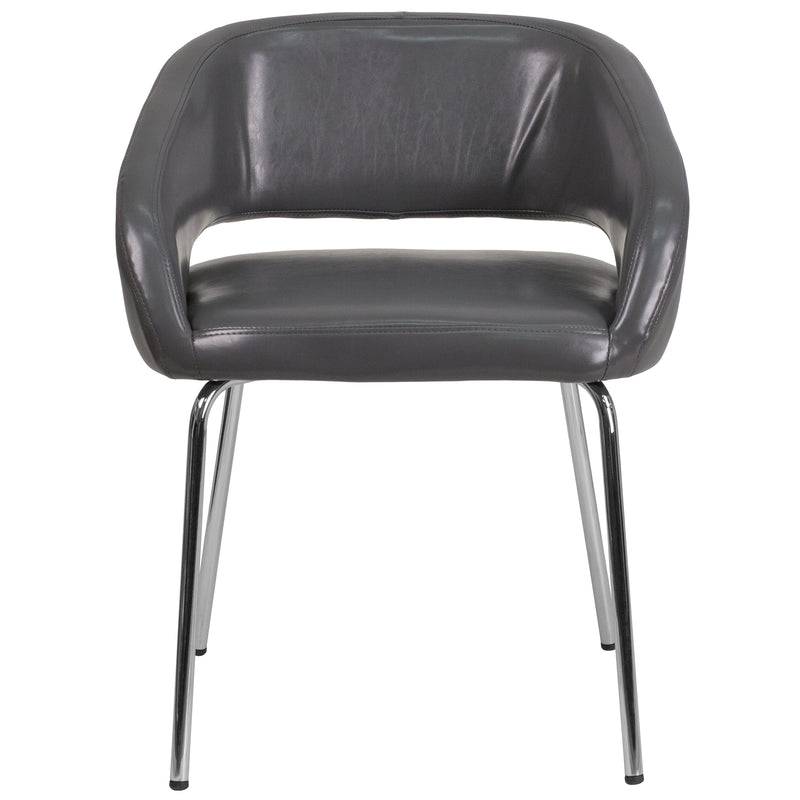 Fusion Series Contemporary Gray LeatherSoft Side Reception Chair