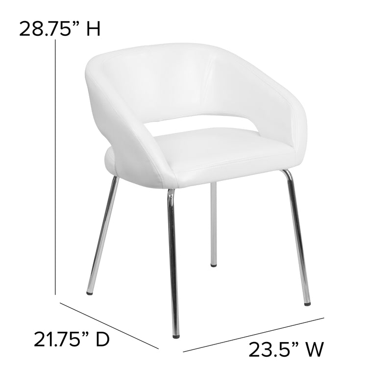 Fusion Series Contemporary White LeatherSoft Side Reception Chair