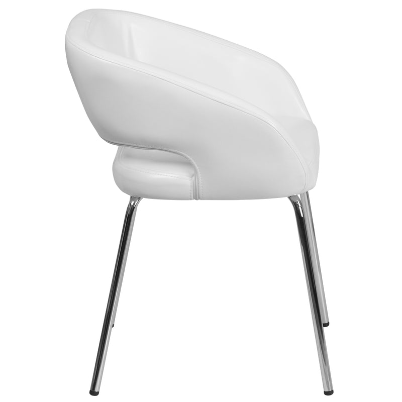 Fusion Series Contemporary White LeatherSoft Side Reception Chair