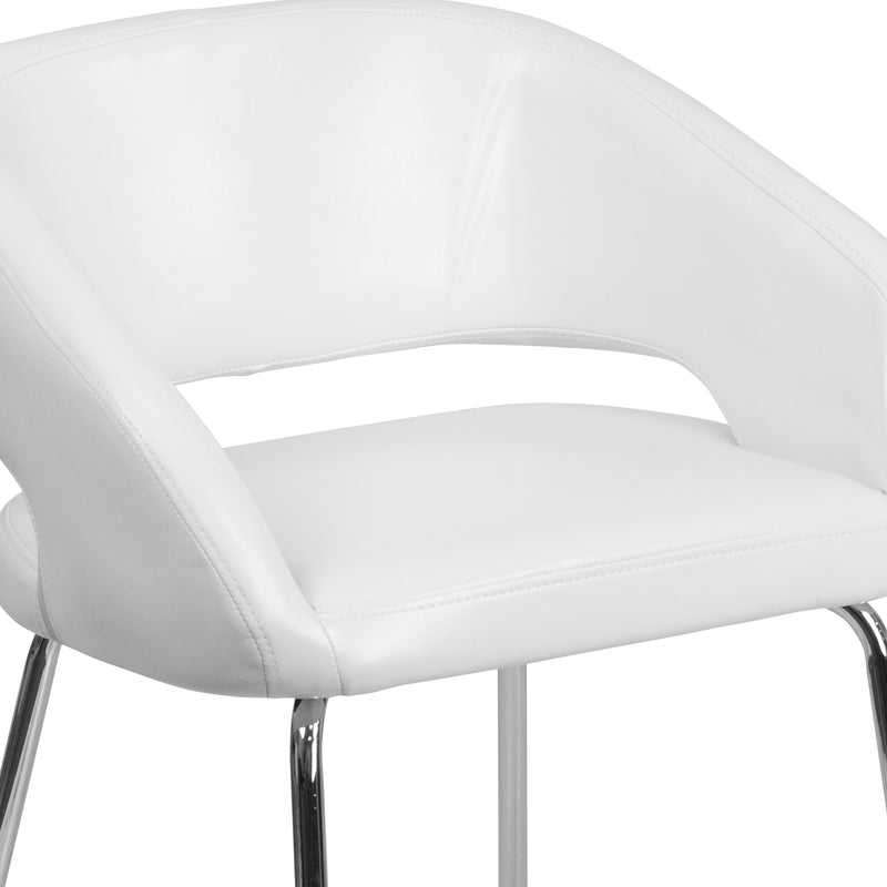 Fusion Series Contemporary White LeatherSoft Side Reception Chair