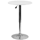 23.75'' Round Adjustable Height White Wood Table (Adjustable Range 26.25'' - 35.75'')