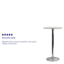 23.75'' Round Glass Table with 41.75''H Chrome Base