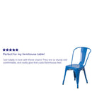 Commercial Grade Blue Metal Indoor-Outdoor Stackable Chair