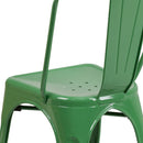 Commercial Grade Green Metal Indoor-Outdoor Stackable Chair