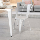 Commercial Grade White Metal Indoor-Outdoor Stackable Chair