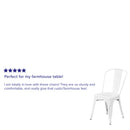 Commercial Grade White Metal Indoor-Outdoor Stackable Chair
