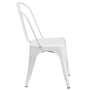 Commercial Grade White Metal Indoor-Outdoor Stackable Chair