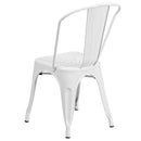 Commercial Grade White Metal Indoor-Outdoor Stackable Chair
