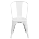 Commercial Grade White Metal Indoor-Outdoor Stackable Chair