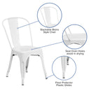 Commercial Grade White Metal Indoor-Outdoor Stackable Chair