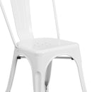 Commercial Grade White Metal Indoor-Outdoor Stackable Chair