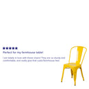 Commercial Grade Yellow Metal Indoor-Outdoor Stackable Chair