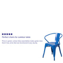 Commercial Grade Blue Metal Indoor-Outdoor Chair with Arms