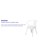 Commercial Grade White Metal Indoor-Outdoor Chair with Arms