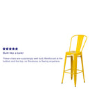 Commercial Grade 30" High Yellow Metal Indoor-Outdoor Barstool with Removable Back