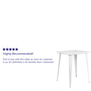Commercial Grade 31.5" Square White Metal Indoor-Outdoor Bar Height Table