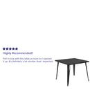 Commercial Grade 35.5" Square Black Metal Indoor-Outdoor Table