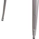 Commercial Grade 35.5" Square Silver Metal Indoor-Outdoor Table