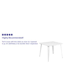 Commercial Grade 35.5" Square White Metal Indoor-Outdoor Table