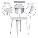 Commercial Grade 30" Round White Metal Indoor-Outdoor Table