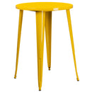 Commercial Grade 30" Round Yellow Metal Indoor-Outdoor Bar Height Table