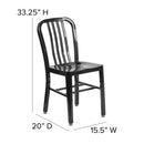 Commercial Grade Black Metal Indoor-Outdoor Chair