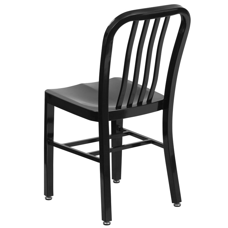 Commercial Grade Black Metal Indoor-Outdoor Chair