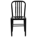 Commercial Grade Black Metal Indoor-Outdoor Chair