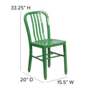 Commercial Grade Green Metal Indoor-Outdoor Chair