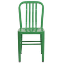 Commercial Grade Green Metal Indoor-Outdoor Chair