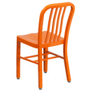 Commercial Grade Orange Metal Indoor-Outdoor Chair