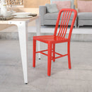 Commercial Grade Red Metal Indoor-Outdoor Chair